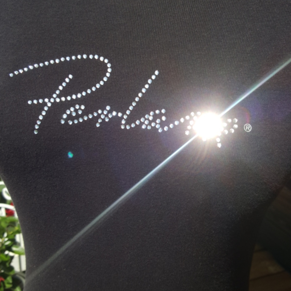 GAZIANI by ALSTYLE ♡ Super-Sweet Vintage Black "Perlane" Rhinestone Shirt M
